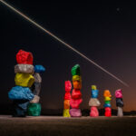 seven magic mountains drone light painting